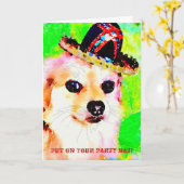 Het Wenskaart van het Pet van de partij Kaart (Gele Bloem)