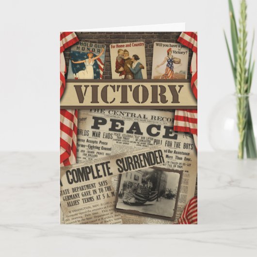 Het Wenskaart van het Plakboek van de "Overwinning Kaart (Voorkant)
