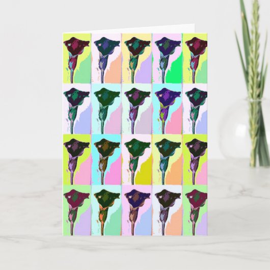 Het Wenskaart van het Pop-art van de Bloem van de Kaart (Voorkant)