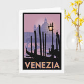 Het Wenskaart van het Poster van Venetië Kaart (Gele Bloem)