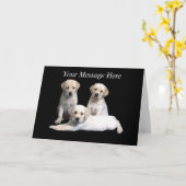 Het Wenskaart van het Puppy van de labrador Kaart (Gele Bloem)