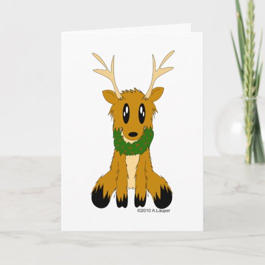 Het Wenskaart van het Rendier van de Vakantie van Feestdagen Kaart (Voorkant)