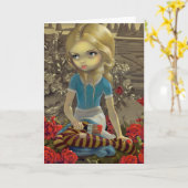 "Het Wenskaart van het Rood Roos schilderen" Kaart (Gele Bloem)