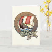 Het Wenskaart van het Schip van Viking van de Weg Kaart (Gele Bloem)