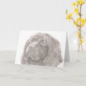 Het Wenskaart van het Spaniel van het gebied Kaart (Gele Bloem)