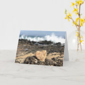 het wenskaart van het strandhart (spatie binnen) kaart (Gele Bloem)