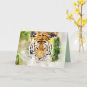 het wenskaart van het tijgergezicht kaart (Gele Bloem)