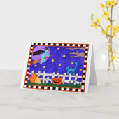 Het Wenskaart van het trick or treat Kaart (Gele Bloem)