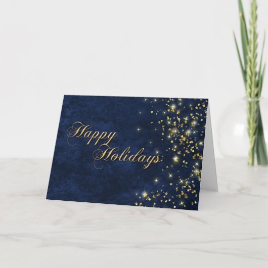 Het Wenskaart van het Vakantie van Happly - Blauw Feestdagen Kaart (Voorkant)