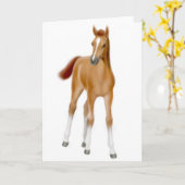 Het Wenskaart van het Veulen van de kastanje Kaart (Gele Bloem)