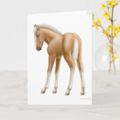 Het Wenskaart van het Veulen van Palomino Kaart (Gele Bloem)