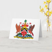 Het Wenskaart van het Wapenschild van Trinidad en Kaart (Gele Bloem)