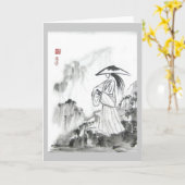 Het Wenskaart van het Zwaard van de Tekening van Kaart (Gele Bloem)