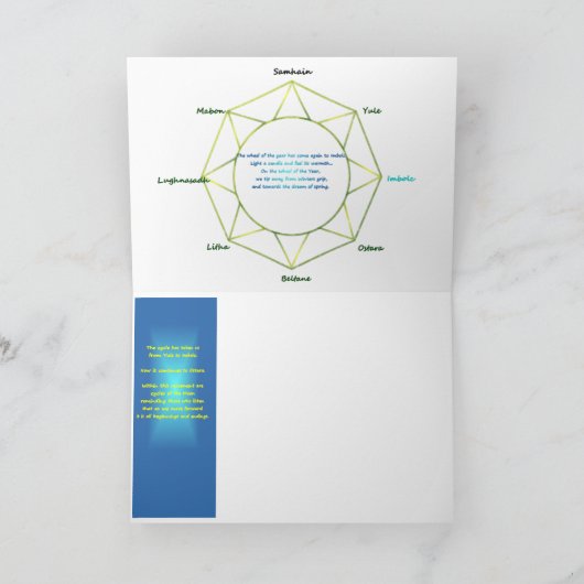 Het Wenskaart van Imbolc Kaart (Binnen)