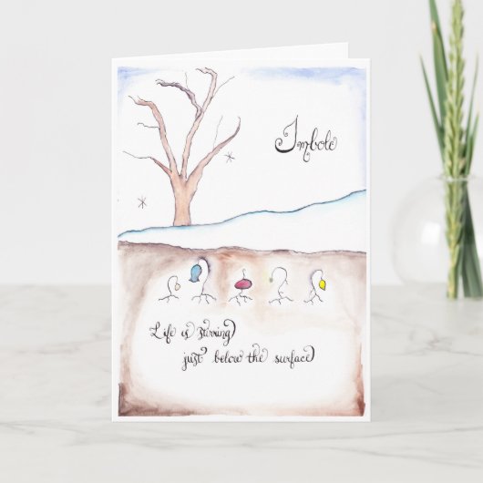 Het Wenskaart van Imbolc Kaart (Voorkant)