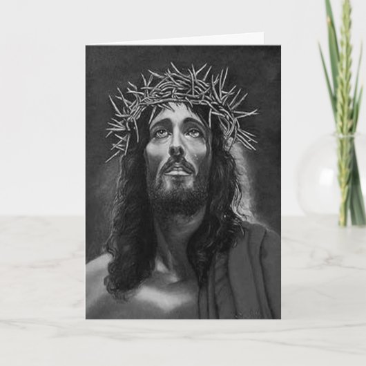 Het Wenskaart van Jesus B&W Kaart (Voorkant)