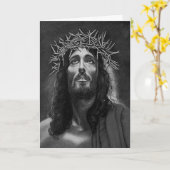 Het Wenskaart van Jesus B&W Kaart (Gele Bloem)
