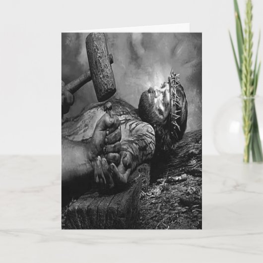 Het Wenskaart van Jesus Nailed Kaart (Voorkant)