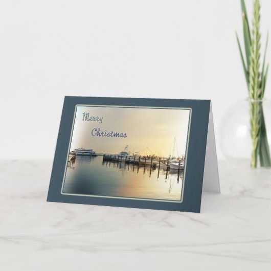 Het Wenskaart van Kerstmis - Boten in de Feestdagen Kaart (Voorkant)