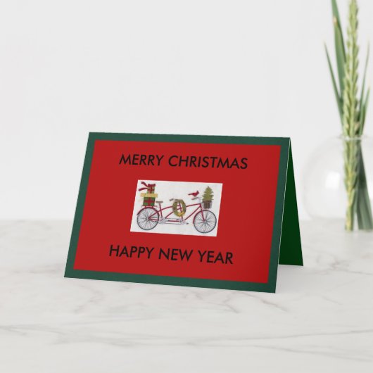 Het wenskaart van Kerstmis en van het Nieuwjaar Feestdagen Kaart (Voorkant)