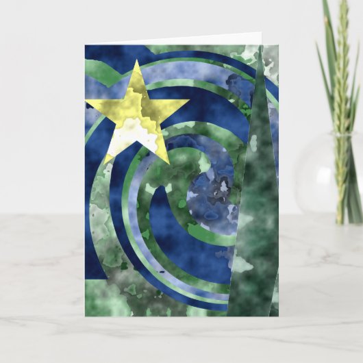 Het Wenskaart van Kerstmis - Spatie binnen Feestdagen Kaart (Voorkant)