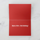 Het Wenskaart van Kerstmis van de Kat van de Feestdagen Kaart (Binnen)