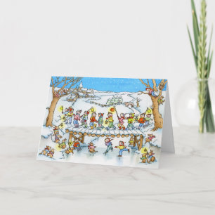 Het Wenskaart van Kerstmis van de Optocht van de Feestdagen Kaart