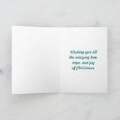 Het Wenskaart van Kerstmis van de Poinsettia van Feestdagen Kaart (Binnen)