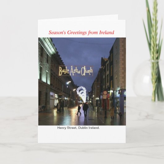 Het Wenskaart van Kerstmis van Ierland Feestdagen Kaart (Voorkant)