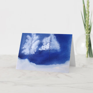 het wenskaart van Kerstmis van twee de winterbomen Kaart