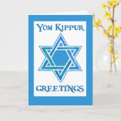 Het Wenskaart van Kippur van Yom - Jodenster Kaart (Gele Bloem)