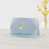 Het Wenskaart van Kiteboarder Kaart (Gele Bloem)