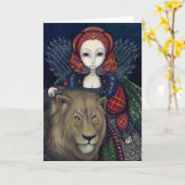 Het Wenskaart van "koningin Elizabeth en van een Kaart (Gele Bloem)