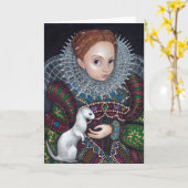 Het Wenskaart van "koningin Elizabeth en van een Kaart (Gele Bloem)