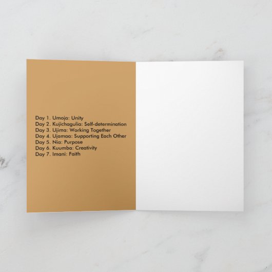 Het Wenskaart van Kwanzaa Feestdagen Kaart (Binnen)