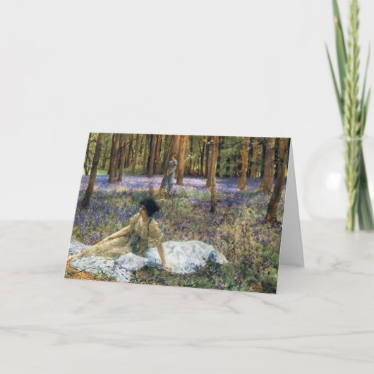 Het Wenskaart van Lawrence Alma Tadema Bluebells Kaart (Voorkant)