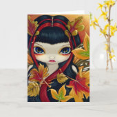 Het Wenskaart van "Little Autumn Leaves" Kaart (Gele Bloem)