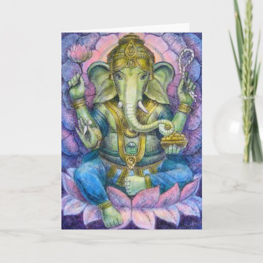 Het Wenskaart van Lotus Ganesha Kaart (Voorkant)