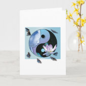 Het Wenskaart van Lotus Yin Yang Kaart (Gele Bloem)