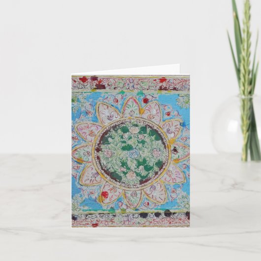 Het Wenskaart van Mandala van de bloem Kaart (Voorkant)