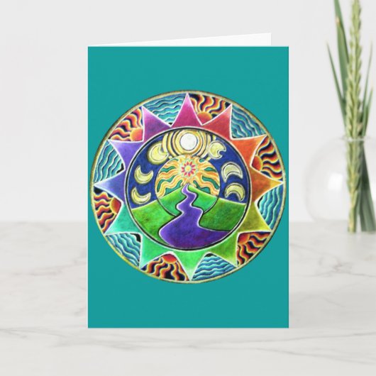 Het wenskaart van Mandala van de Reis Kaart (Voorkant)