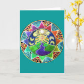 Het wenskaart van Mandala van de Reis Kaart (Gele Bloem)