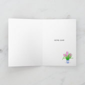 Het Wenskaart van Norooz met Pot van Roze Feestdagen Kaart (Binnen)