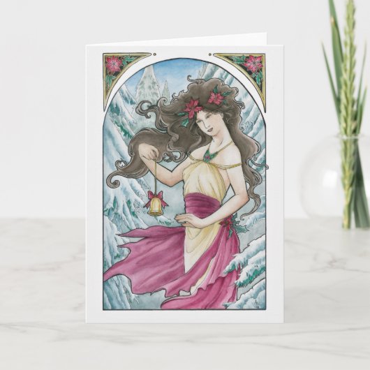 Het Wenskaart van Nouveau van de vakantie Kaart (Voorkant)