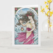 Het Wenskaart van Nouveau van de vakantie Kaart (Gele Bloem)