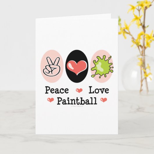 Het Wenskaart van Paintball van de Liefde van de Kaart (Gele Bloem)