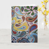 Het Wenskaart van Paisley Kaart (Gele Bloem)