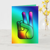 Het Wenskaart van Peace Out Rainbow Kaart (Gele Bloem)