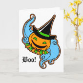 Het wenskaart van PengiHoliday pumpkinhead Kaart (Gele Bloem)