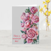 Het wenskaart van pioenen en van rozen kaart (Gele Bloem)